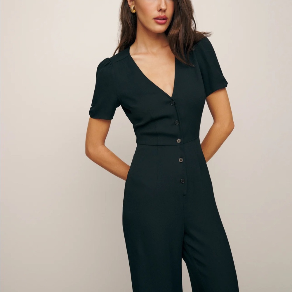 Reformation black France jumpsuit NWT Sz 6